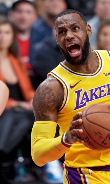 James scores 28 points, Lakers defeat Blazers 114-110